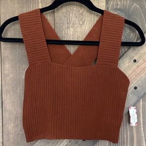 NWT Altar'd State Rust Ribbed Crop Top size small